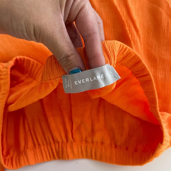 Everlane (L) Naia Ripple Pull-On Pants High Rise Orange - Picture 7 of 10